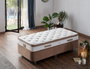 Hanah Home Conjunto Colchón, Base y Cabecero Individual 90 x 190 cm - Marrón Claro